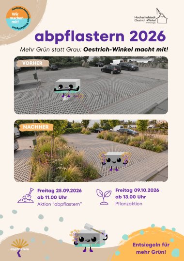 Jeder Stein zählt. abpflastern ist ein deutschlandweiter Wettbewerb, bei dem in Städten und Gemeinden in einem freundschaftlichen Wettstreit Flächen entsiegelt werden. Beim abpflastern nehmen Anwohner:innen, Kommunen und Organisationen gemeinsam die - 3